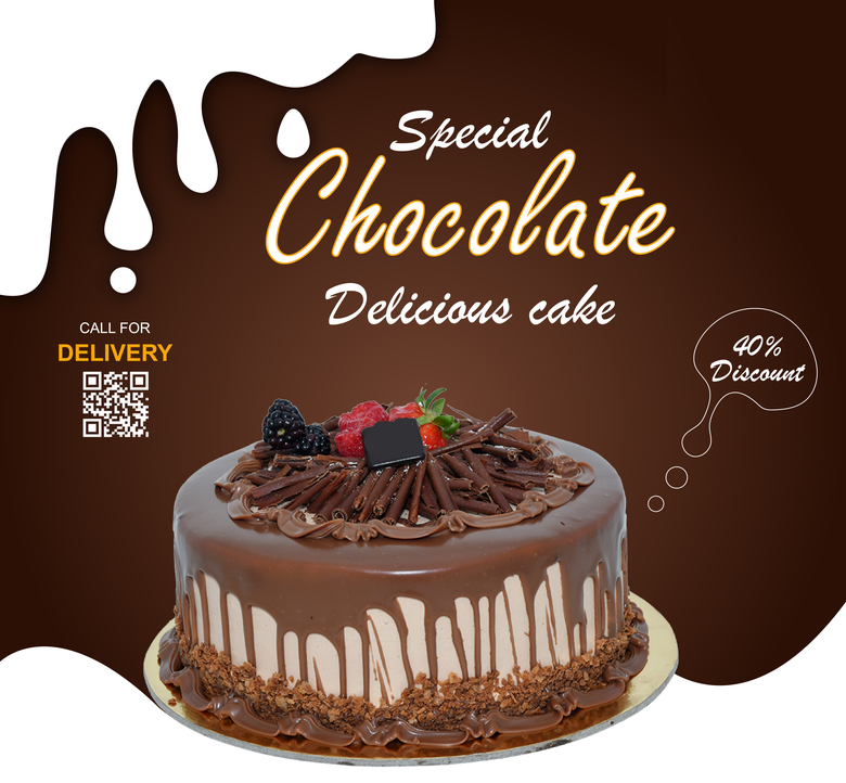 Chocolate Cake Bakery Confectionery Social Media Banner Design